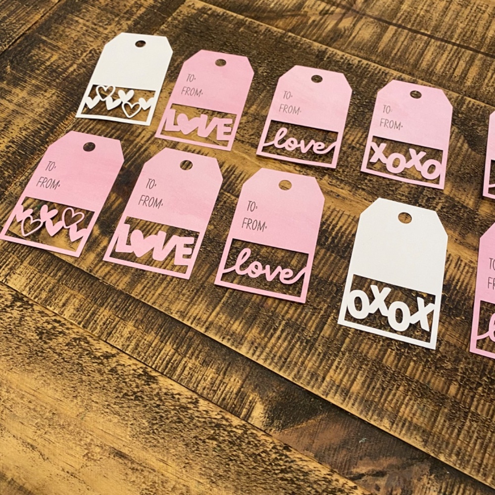 Valentine Gift Tags Set of 16/Hearts Love XOXO Gift Tags - Picture 7 of 7